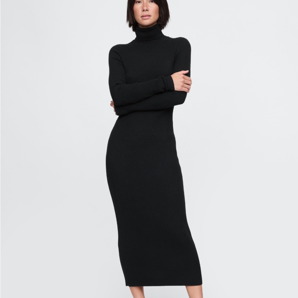 NWOT GAP Black Long Sleeve Turtleneck Dress